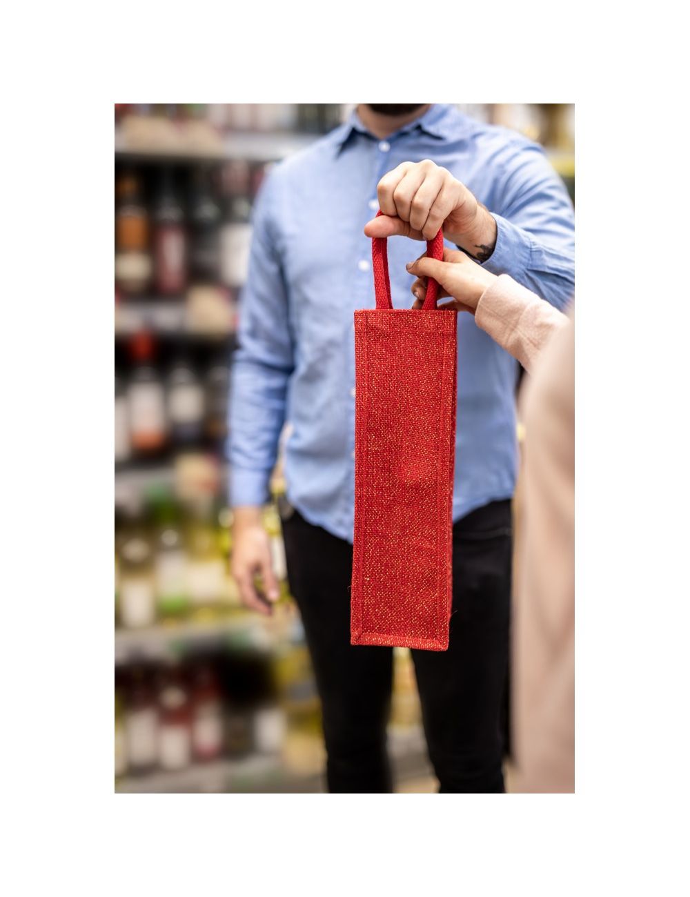 Jutowa torba na butelkę | Paige