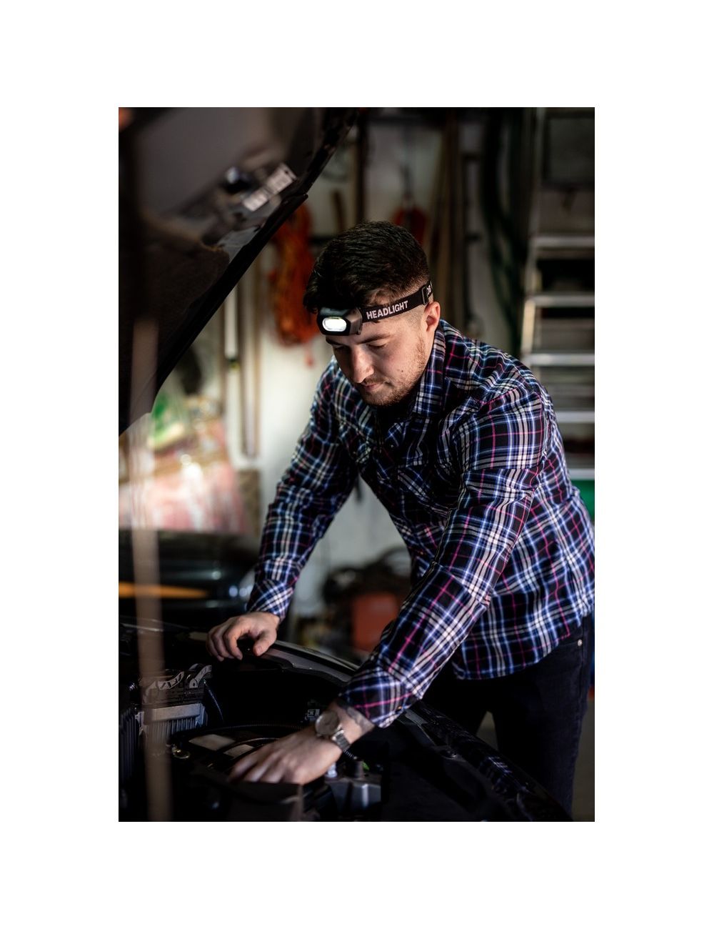 Latarka na głowę ze światłem COB | Pauline