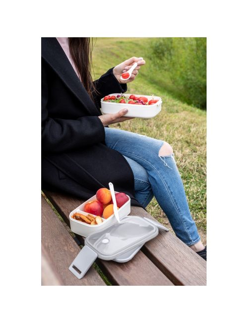 Pudełka śniadaniowe 2 szt., 2x700 ml, sztućce | Cash