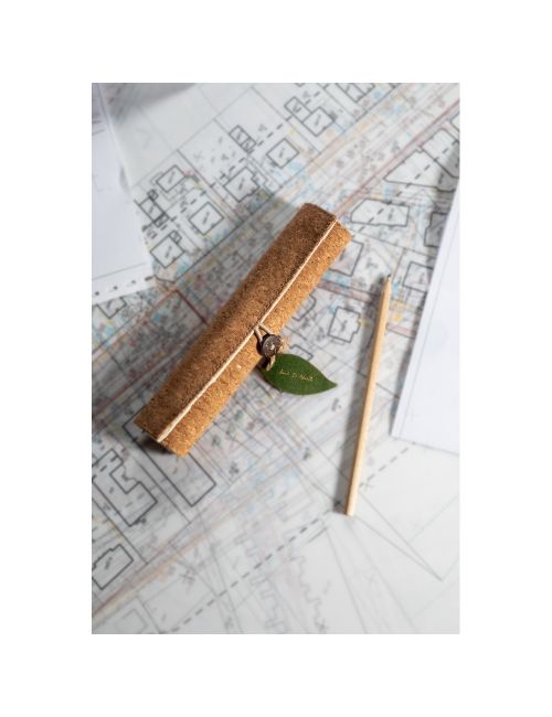 Zestaw szkolny, korkowy piórnik, ołówek, długopis, linijka, gumka i temperówka | Clark