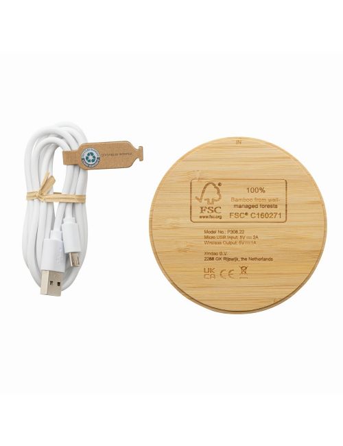 Bambusowa ładowarka bezprzewodowa 5W