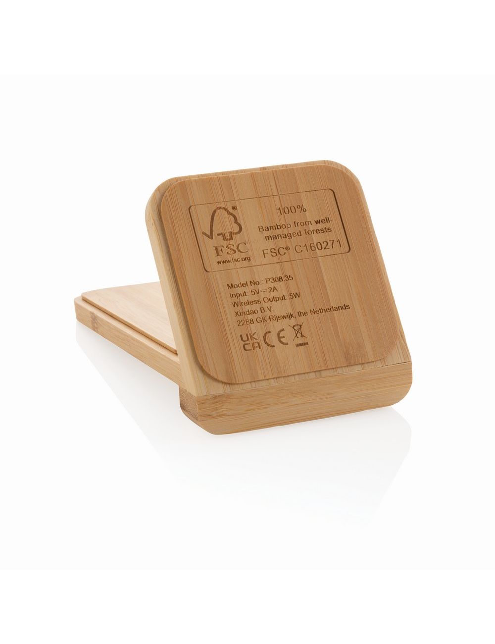Bambusowa ładowarka bezprzewodowa 5W, stojak na...
