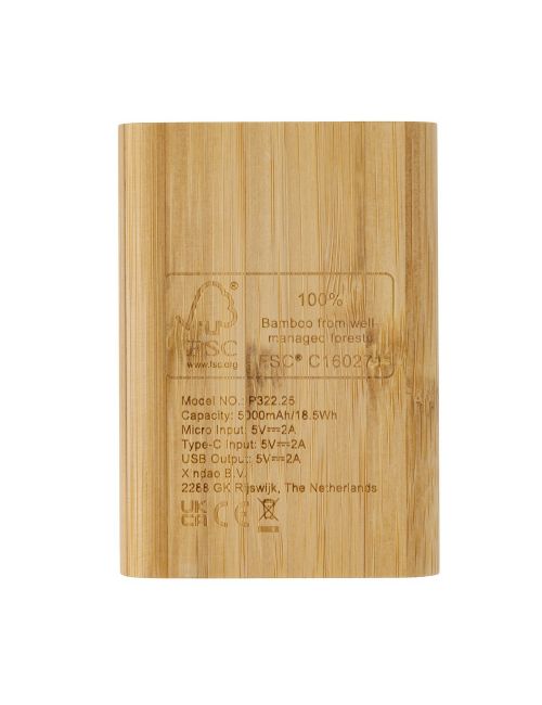 Bambusowy power bank 5000 mAh