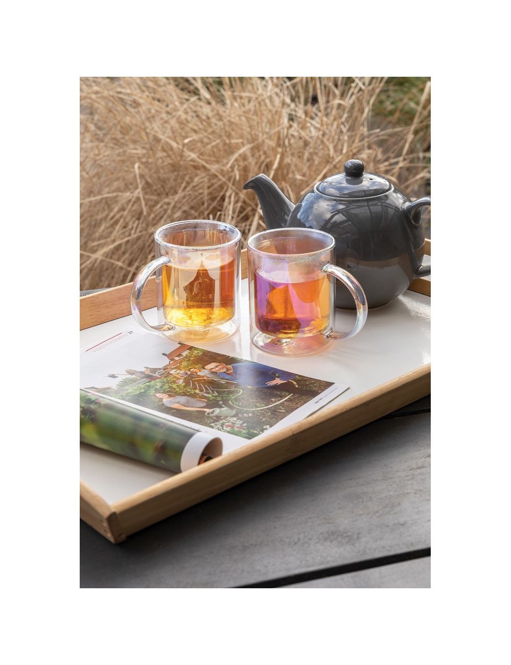 Szklany kubek z podwójnymi ściankami 330 ml