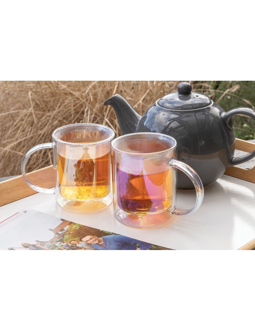 Szklany kubek z podwójnymi ściankami 330 ml