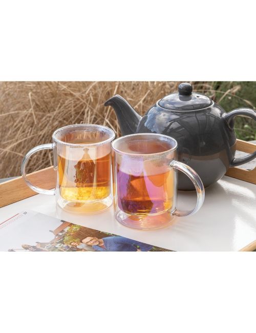 Szklany kubek z podwójnymi ściankami 330 ml