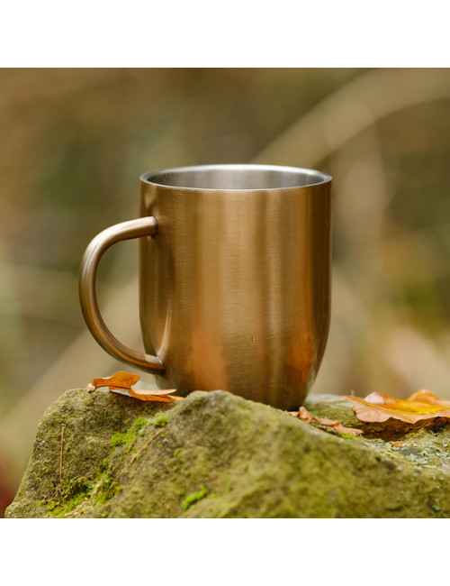 Kubek stalowy Dusk 350 ml, złoty 