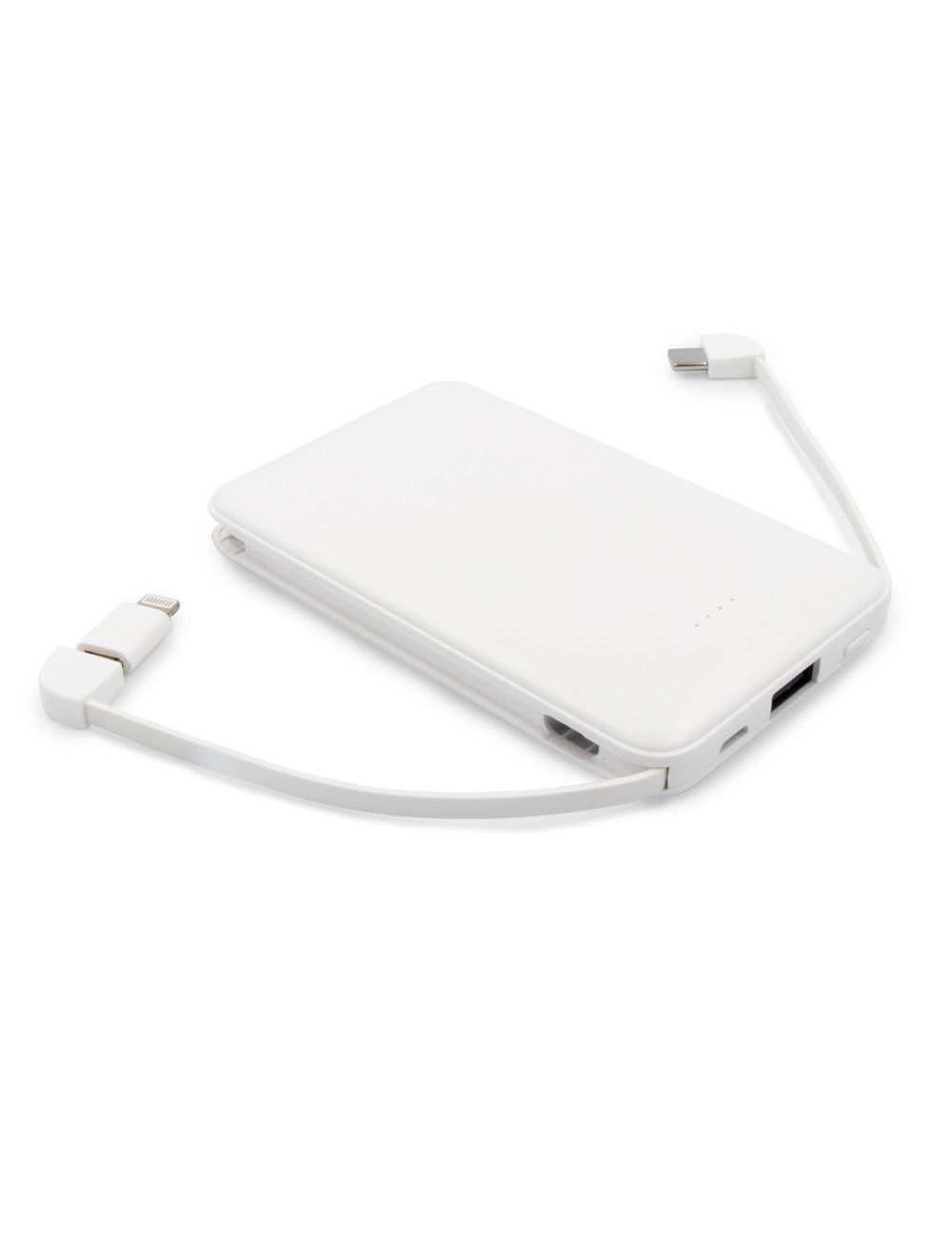 Power bank 5000 mAh ze zintegrowanymi kablami, adapter w komplecie | Presley