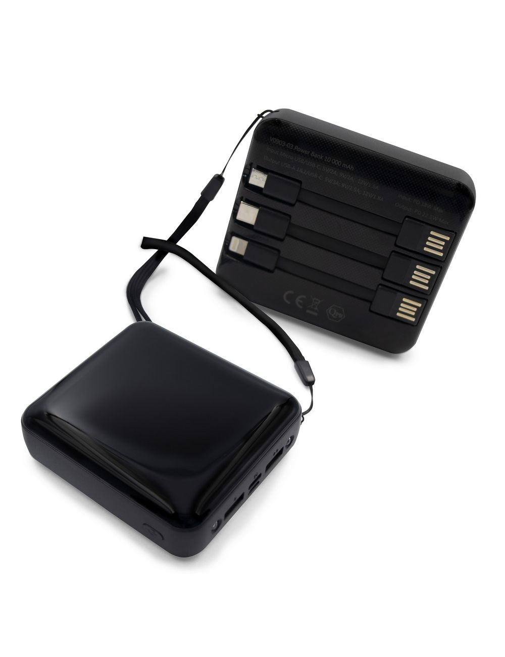 Power bank 10000 mAh, 3 kable do ładowania w...