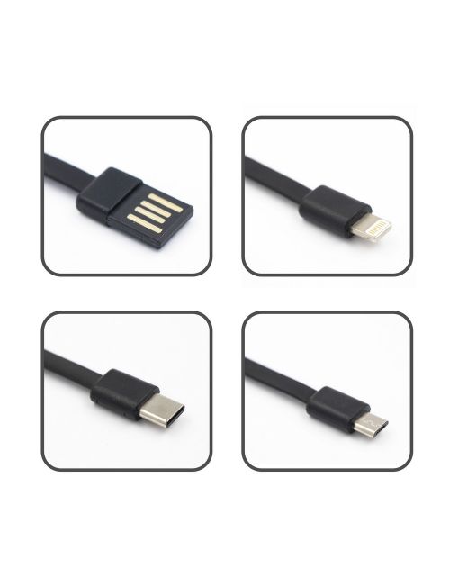 Power bank 10000 mAh, 3 kable do ładowania w komplecie | Tim