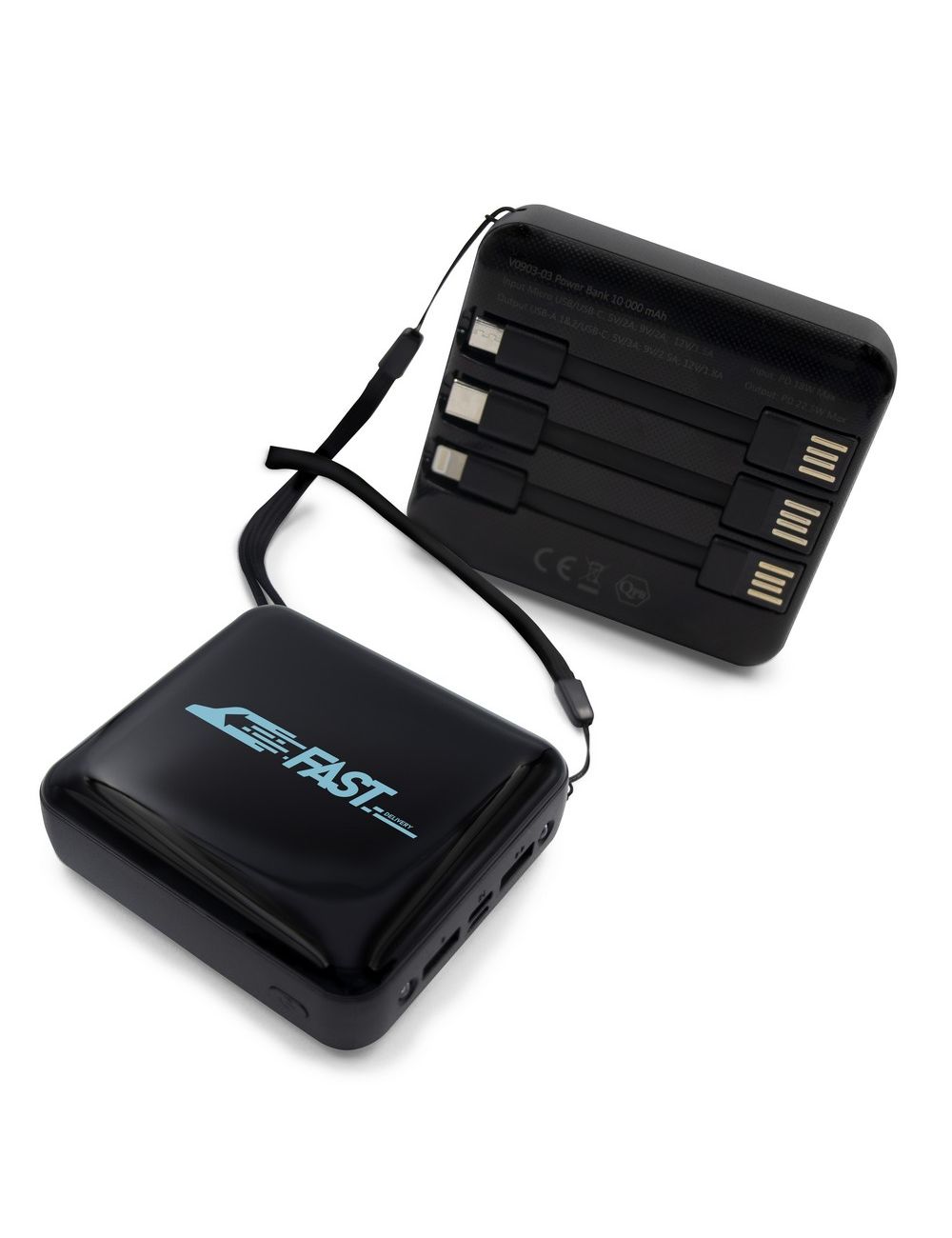 Power bank 10000 mAh, 3 kable do ładowania w...