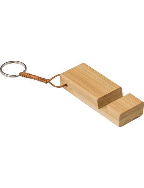 Bambusowy brelok do kluczy, stojak na telefon