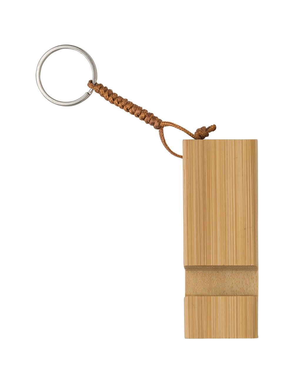 Bambusowy brelok do kluczy, stojak na telefon