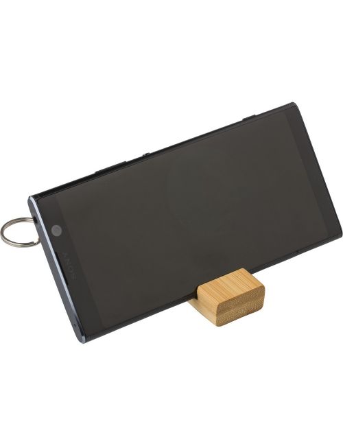 Bambusowy brelok do kluczy, stojak na telefon