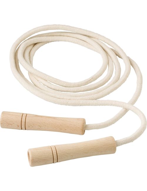 Skakanka z drewnianymi uchwytami