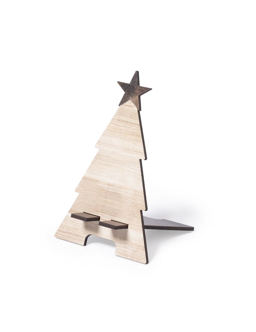 Drewniany stojak na telefon "choinka", składany