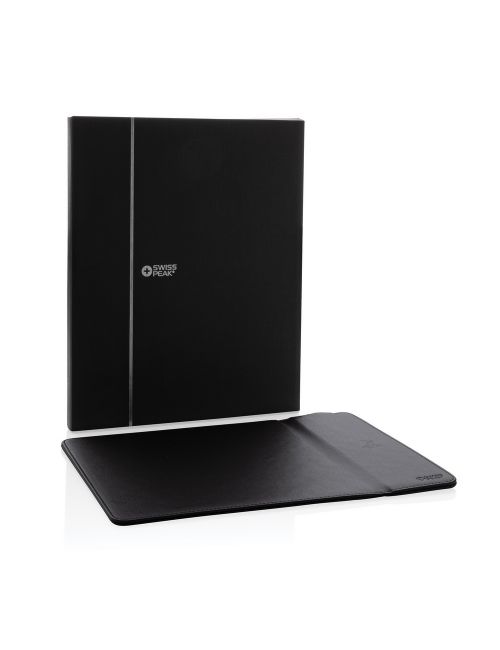 Podkładka pod mysz Swiss Peak, ładowarka bezprzewodowa 10W, PU z recyklingu