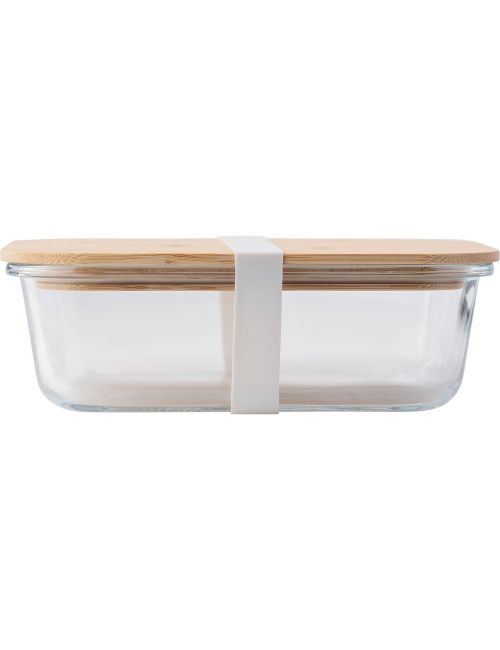 Szklane pudełko śniadaniowe 900 ml, bambusowe wieczko