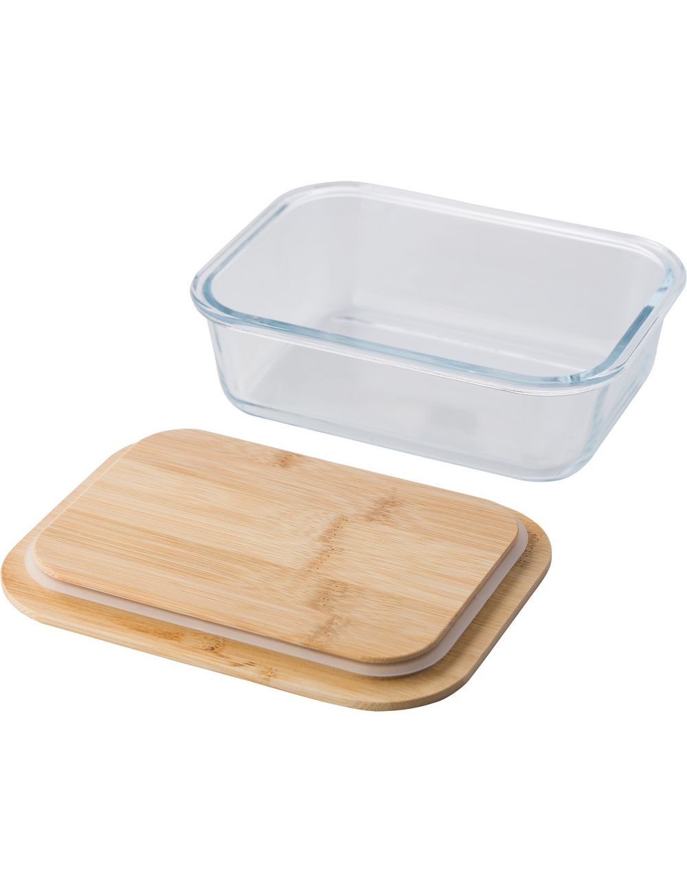 Szklane pudełko śniadaniowe 900 ml, bambusowe...