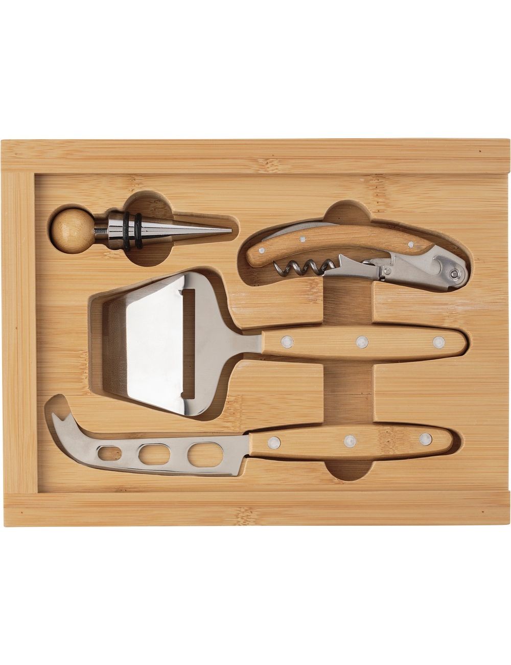 Bambusowy zestaw do sera i wina