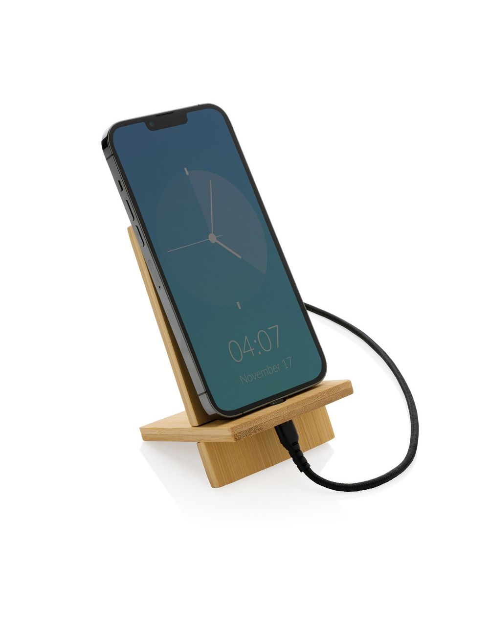 Bambusowy stojak na telefon