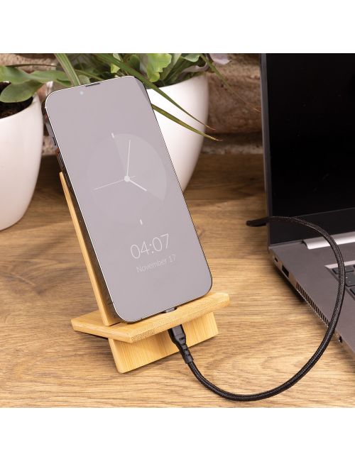 Bambusowy stojak na telefon