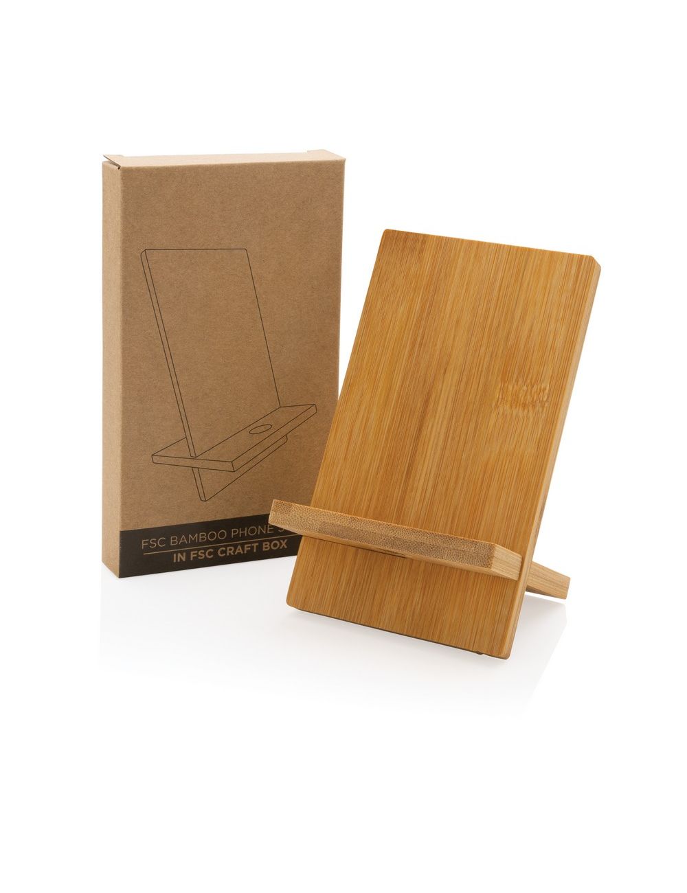 Bambusowy stojak na telefon