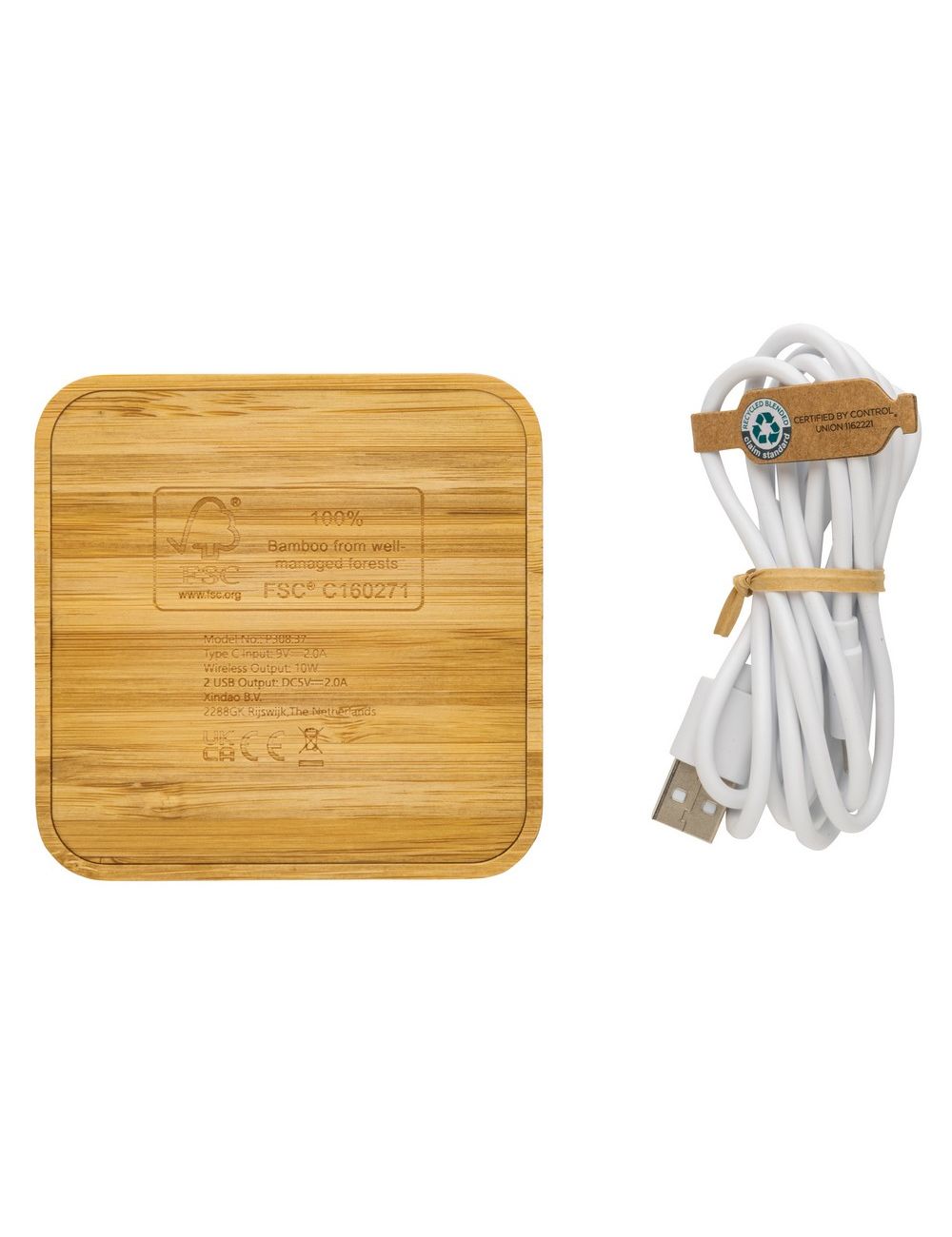 Bambusowa ładowarka bezprzewodowa 10W