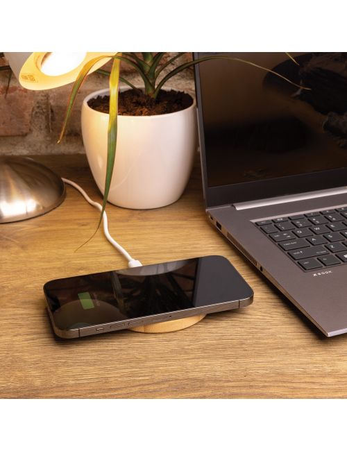 Bambusowa ładowarka bezprzewodowa 15W