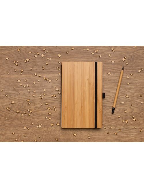 Bambusowy notatnik z ołówkiem Infinity