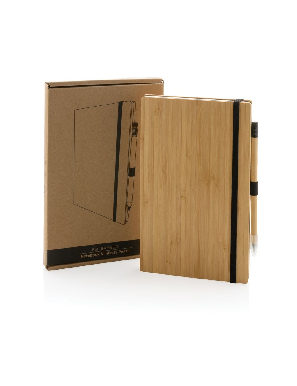 Bambusowy notatnik z ołówkiem Infinity