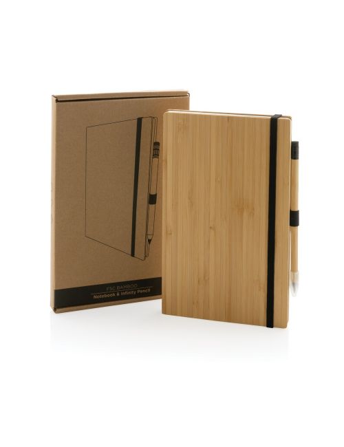 Bambusowy notatnik z ołówkiem Infinity