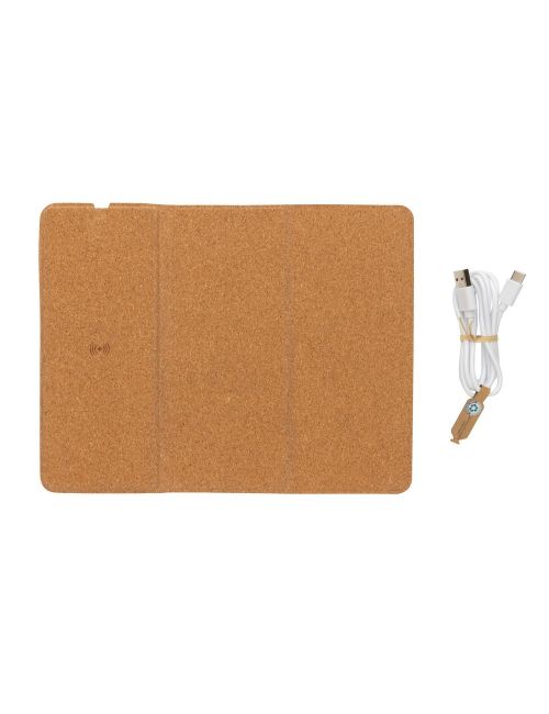 Korkowa podkładka pod mysz, ładowarka bezprzewodowa 10W