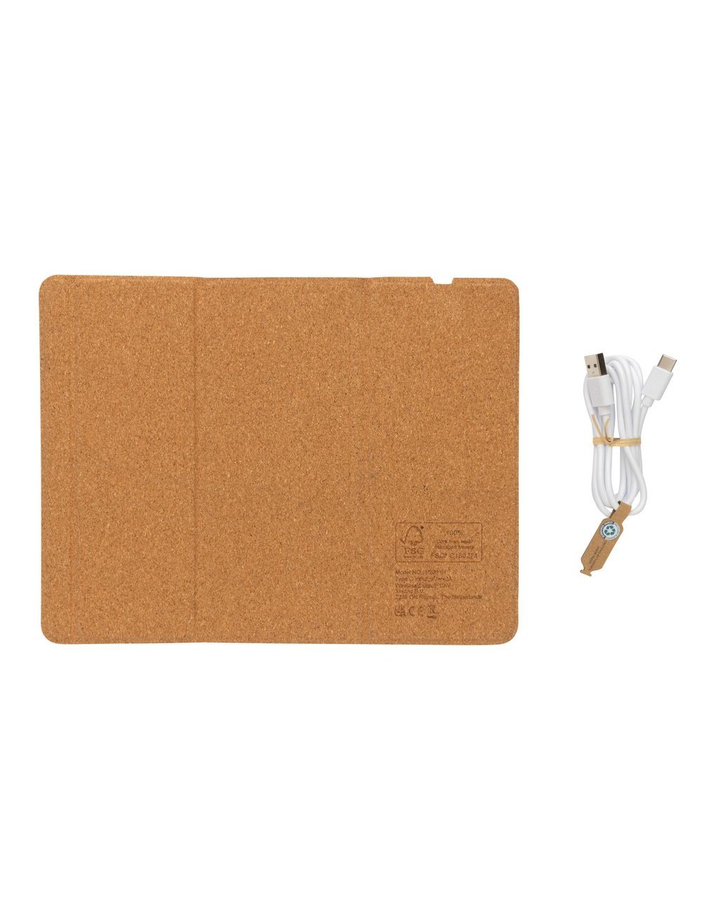 Korkowa podkładka pod mysz, ładowarka...