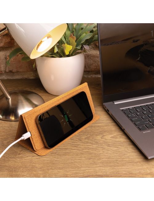 Korkowa podkładka pod mysz, ładowarka bezprzewodowa 10W