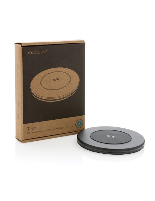 Ładowarka bezprzewodowa 10W Terra, aluminium z recyklingu