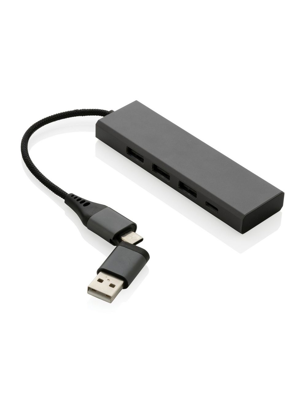 Hub USB 2.0 z USB C, aluminium z recyklingu