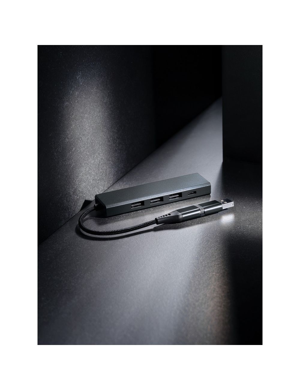 Hub USB 2.0 z USB C, aluminium z recyklingu