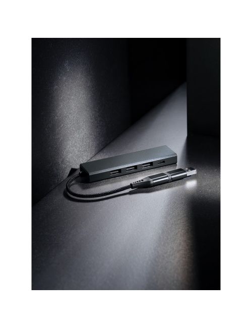 Hub USB 2.0 z USB C, aluminium z recyklingu