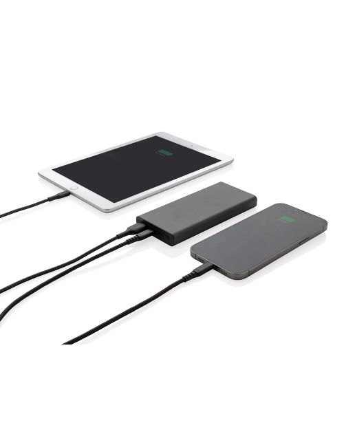 Szybki power bank 10000 mAh Terra, aluminium z recyklingu