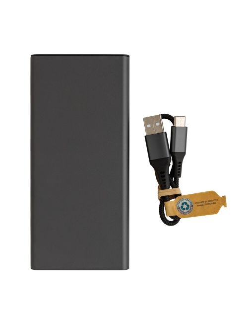 Szybki power bank 10000 mAh Terra, aluminium z recyklingu