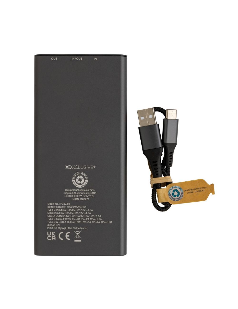 Szybki power bank 10000 mAh Terra, aluminium z...