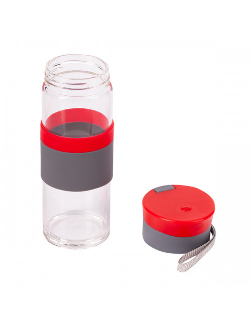 Szklana butelka Top Form 440 ml, czerwony
