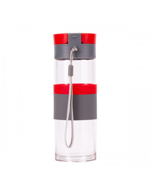 Szklana butelka Top Form 440 ml, czerwony
