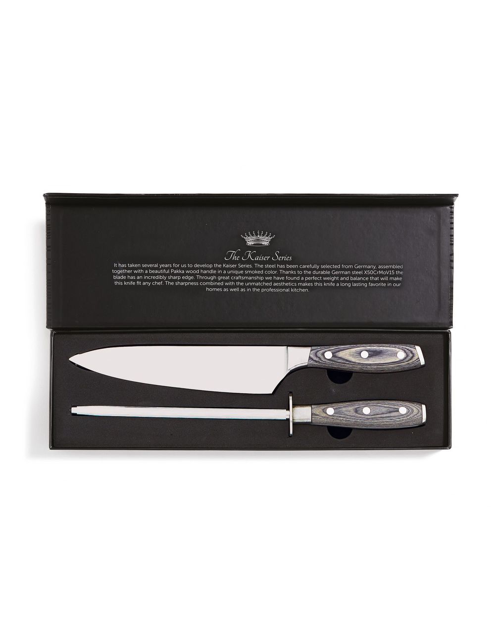 Zestaw VINGA Kaiser, nóż, ostrzałka