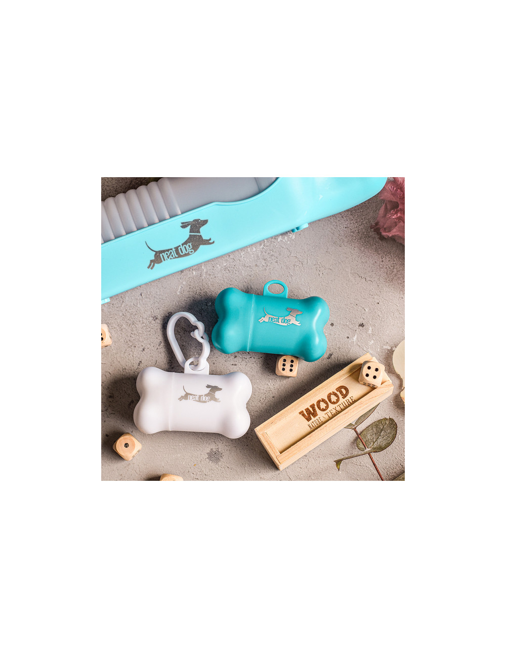 Pojemniczek z woreczkami Neat Dog, biały 