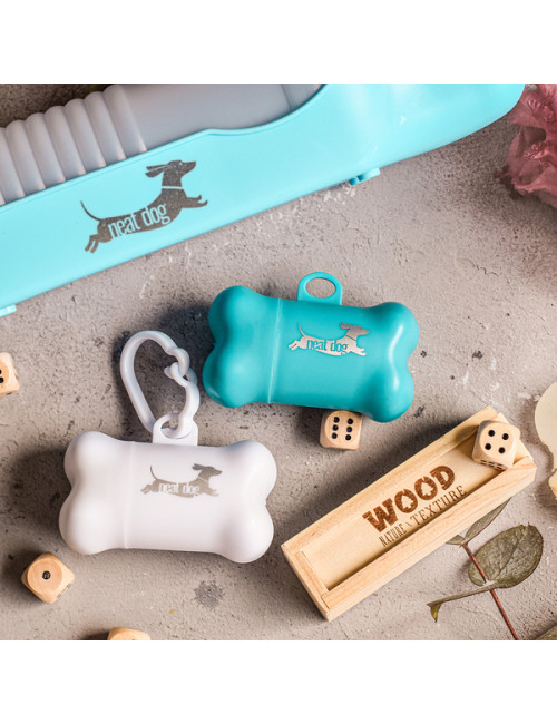 Pojemniczek z woreczkami Neat Dog, biały 