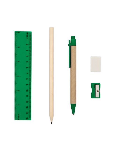 Zestaw szkolny, piórnik, ołówek, długopis, linijka, gumka i temperówka | Tobias