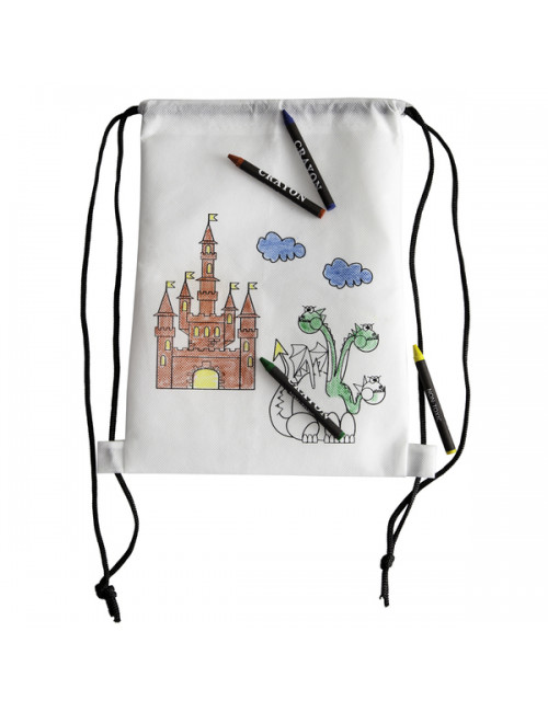 Plecak z kredkami White Line, biały 