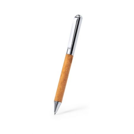 Zestaw piśmienny ze skóry z recyklingu, długopis i pióro kulkowe